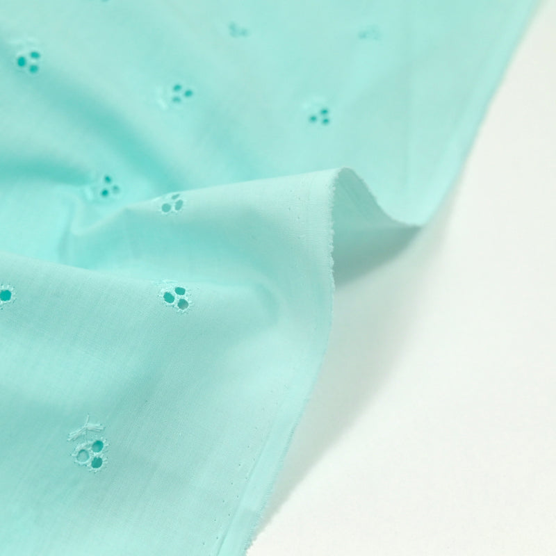 Broderie anglaise 3 trous turquoise