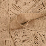 Maille dentelle effet crochet polycoton carré en macramé beige