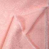 Jacquard Satin Honeycomb Pink Flowers Pastel