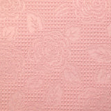Jacquard Satin Honeycomb Pink Flowers Pastel