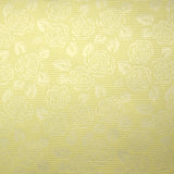 Jacquard nid d'abeille satiné fleurs jaune pâle et blanc