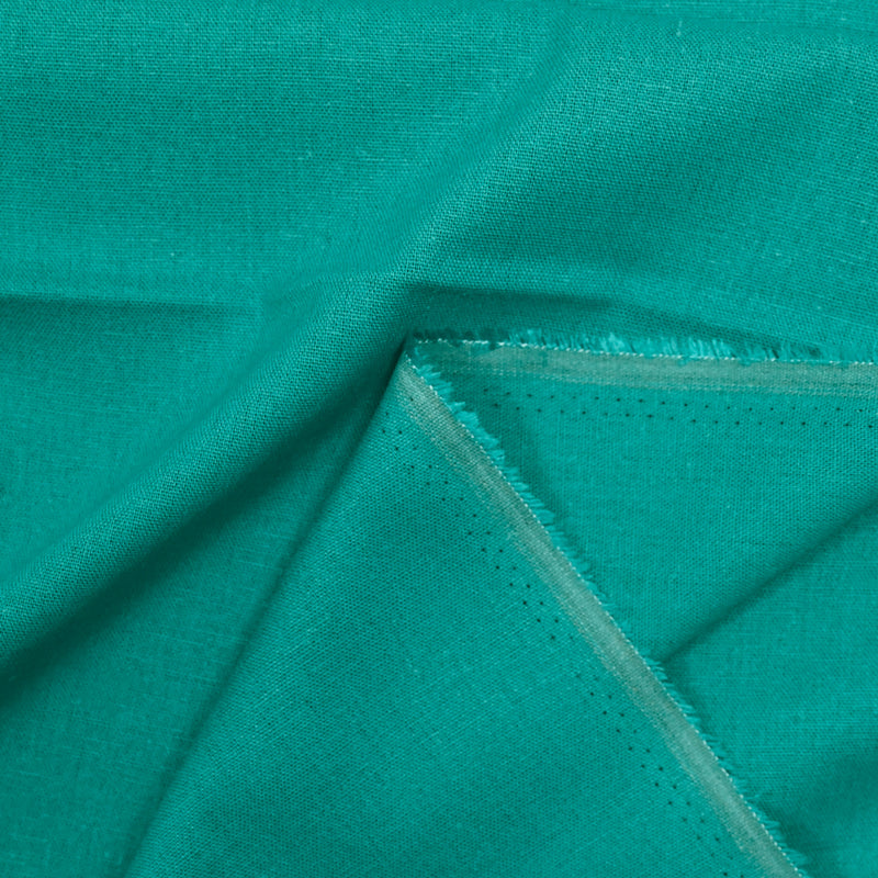 Lin viscose uni turquoise