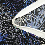 Maille crêpe imprimée feu d'artifice bleu fond noir