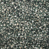 Punto de algodón arrugado con estampado de terrazo, fondo verde oscuro