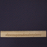 Coton imprimé pois rouge fond marine