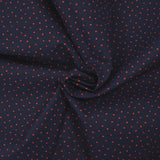 Coton imprimé pois rouge fond marine