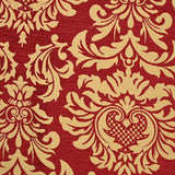 Jacquard velours moulures bordeaux fond doré