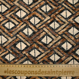 Jersey dévoré imprimé Kasaï marron et beige fond noir