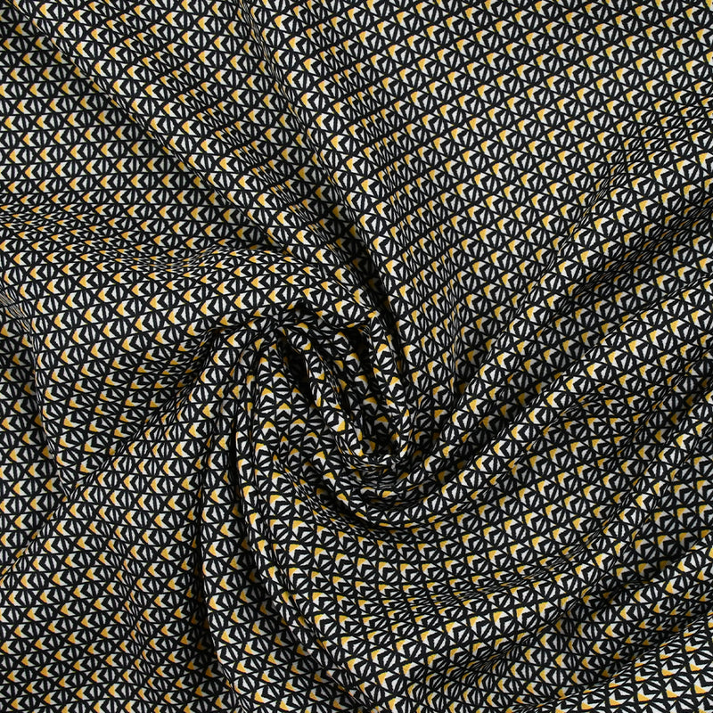 Polyester envers satin imprimé géométrie jaune et noir