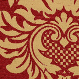 Jacquard velours moulures bordeaux fond doré