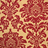 Jacquard velours moulures bordeaux fond doré