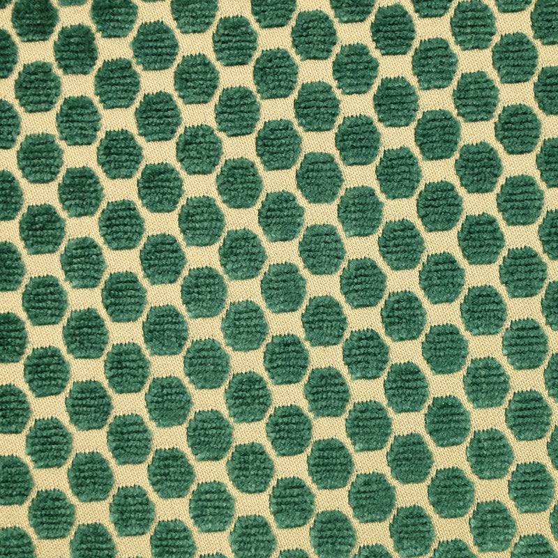 Jacquard velours lourd à pois vert émeraude