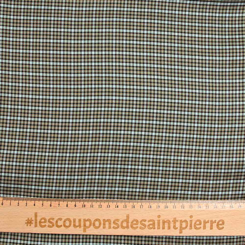 Brown and blue polyviscose for checked