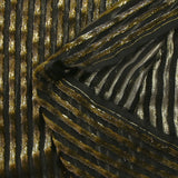 Velours de soie dévoré rayé Lurex fond noir