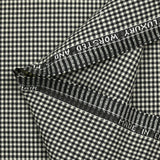 Tejido de traje mini vichy blanco roto y negro de lana y mohair