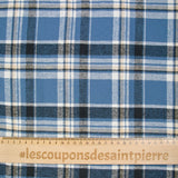 Acero azul y franela de algodón azul beige