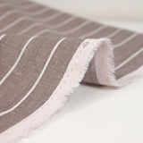 Viscose linen striped print, taupe background