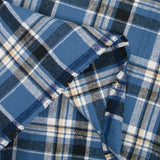 Acero azul y franela de algodón azul beige