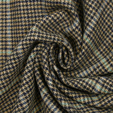 100% lana cuadros pata de gallo verde y azul fondo beige
