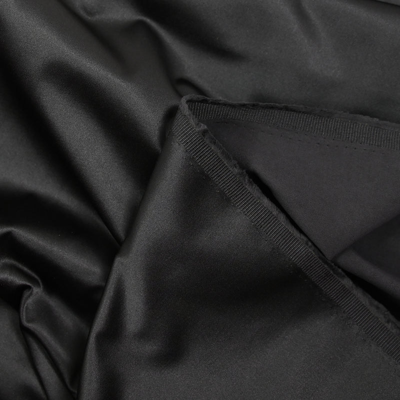 Satin de coton élasthanne noir