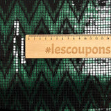 Maille polyester effet boule à facettes chevron vert et noir