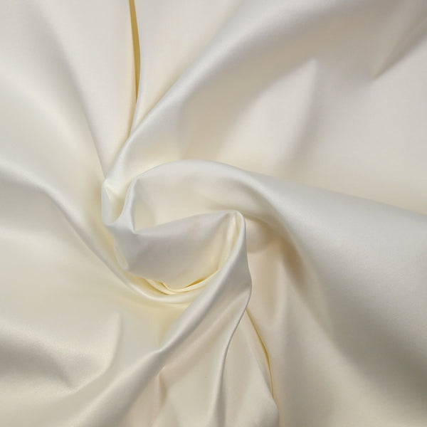 Satin de polycoton élasthanne écru
