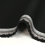 Raven black 100% wool heat-sealed twill tailoring fabric