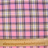 Flanelle de coton à carreaux Raphaël rose et bleu