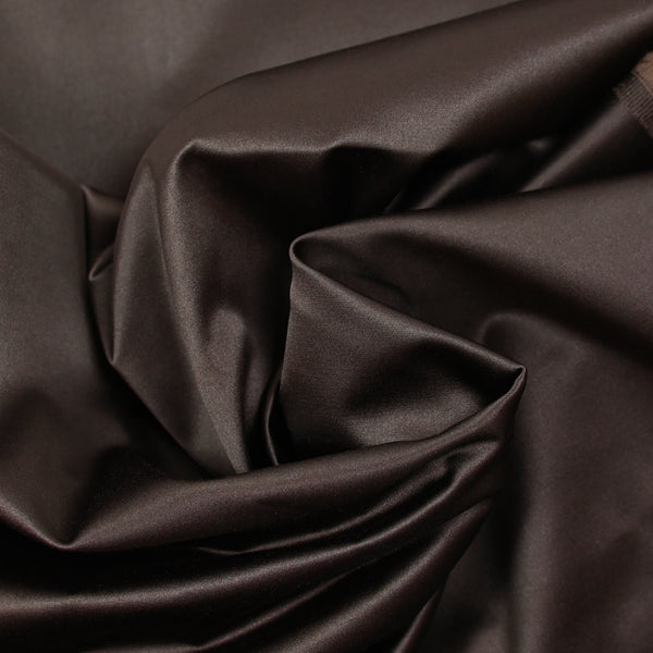 Satin de coton élasthanne marron