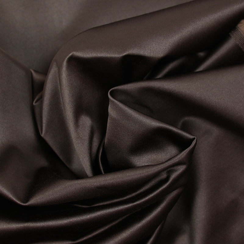 Satin de coton élasthanne marron