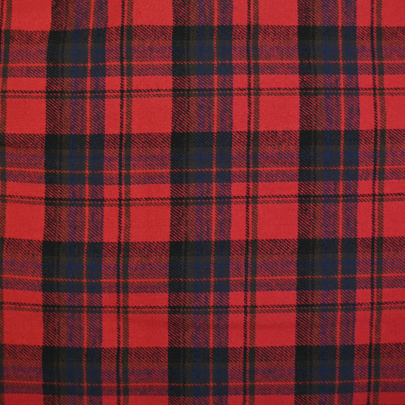 Flanelle de coton à carreaux Arthur rouge