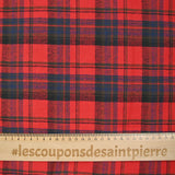 Flanelle de coton à carreaux Arthur rouge