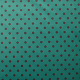 Velours ras imprimé pois fond turquoise