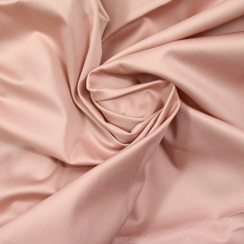 Satin de coton élasthanne rose clair