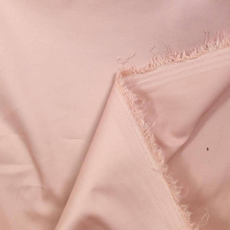 Satin de coton élasthanne rose clair
