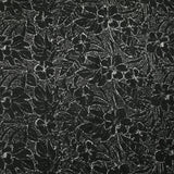 Lainage bouclette brodé esquisse florale fond noir