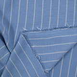 Polyester rayé 16mm fond bleu