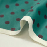 Velours ras imprimé pois fond turquoise