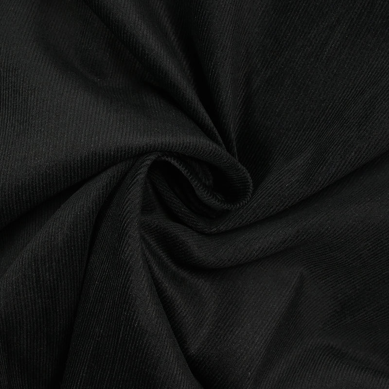 Velours de coton milleraies noir