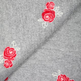 Caban polyester rose rouge feutré fond gris
