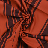 Coton fin imprimé rayures rouge orangé et marron