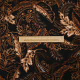 Twill de viscose imprimé cachemire marron fond noir