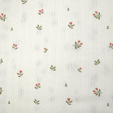 Jersey pointelle coton imprimé tulipes fond blanc cassé