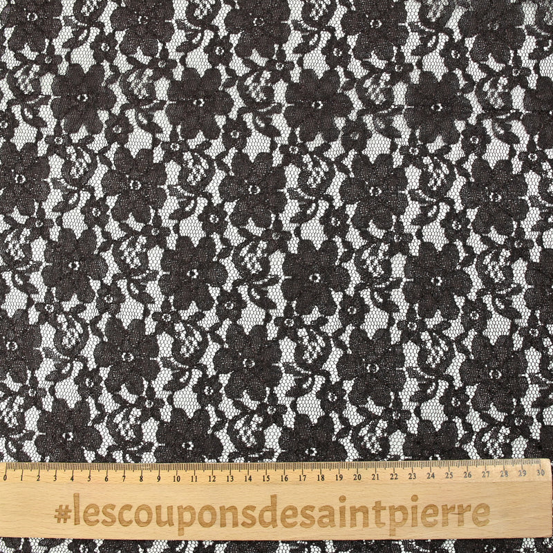 Dentelle polyester Leilani marron cachou