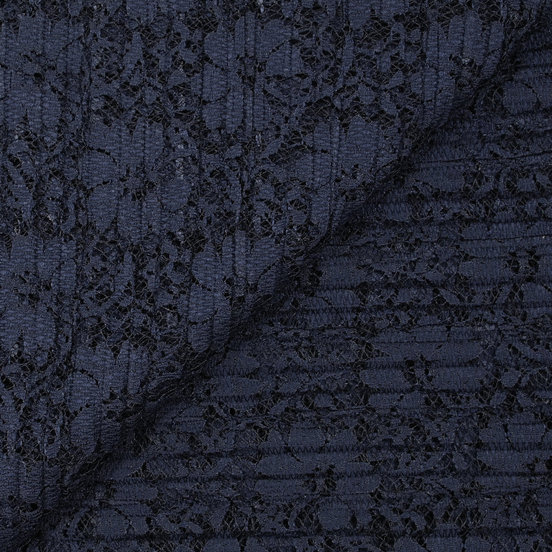 Dentelle plissée polyester Lisianthus marine