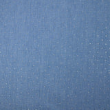 Chambray de algodón decorado con pedrería fondo azul denim