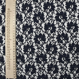 Dentelle plissée polyester Lisianthus marine