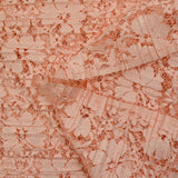 Dentelle plissée polyester Lisianthus rose pêche