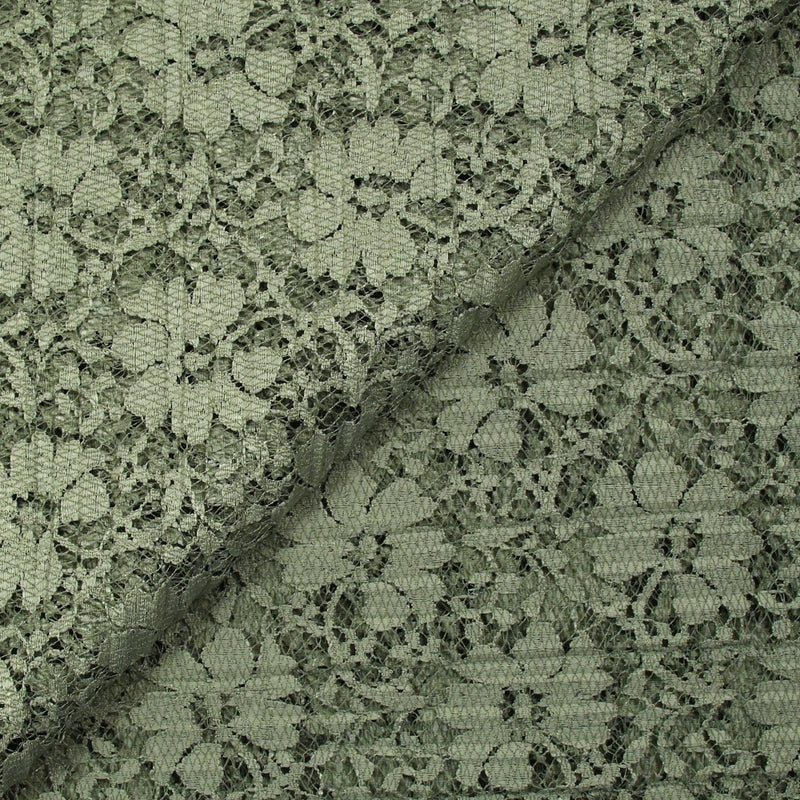 Dentelle plissée polyester Lisianthus vert sauge