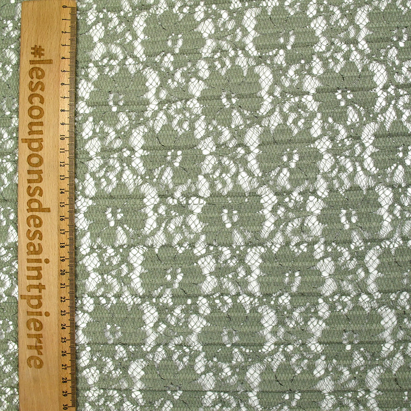 Dentelle plissée polyester Lisianthus vert sauge